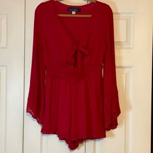Blue Rain Red Shorts Romper Jumper Pockets Medium‎